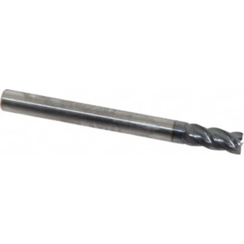 KYOCERA SGS 3/16, 7/16 LOC, 3/16 Shank Diam, 2 OAL, 4 Flute, Solid Carbide Square End Mill Single End, AlTiN Finish, ...